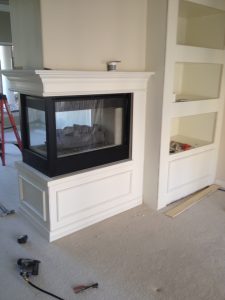 Custom Fireplace with trim molding