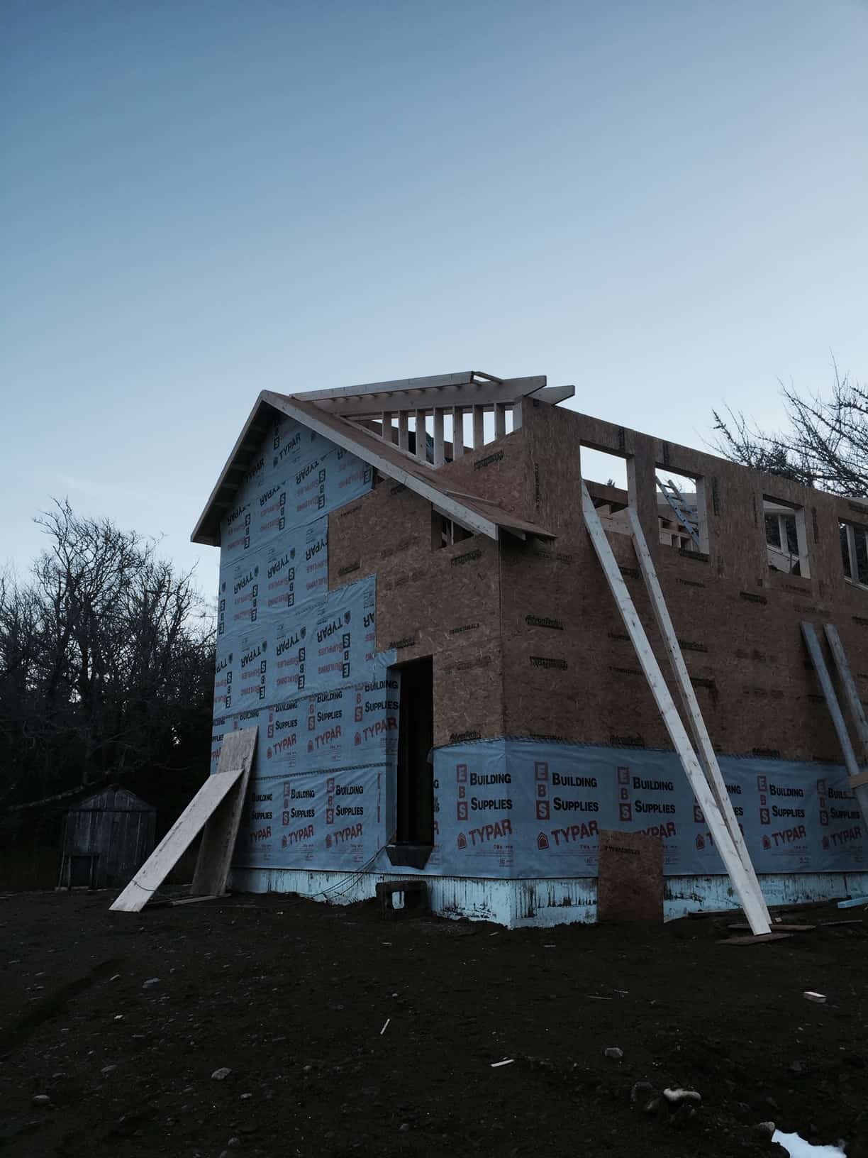 New home framing in Maine