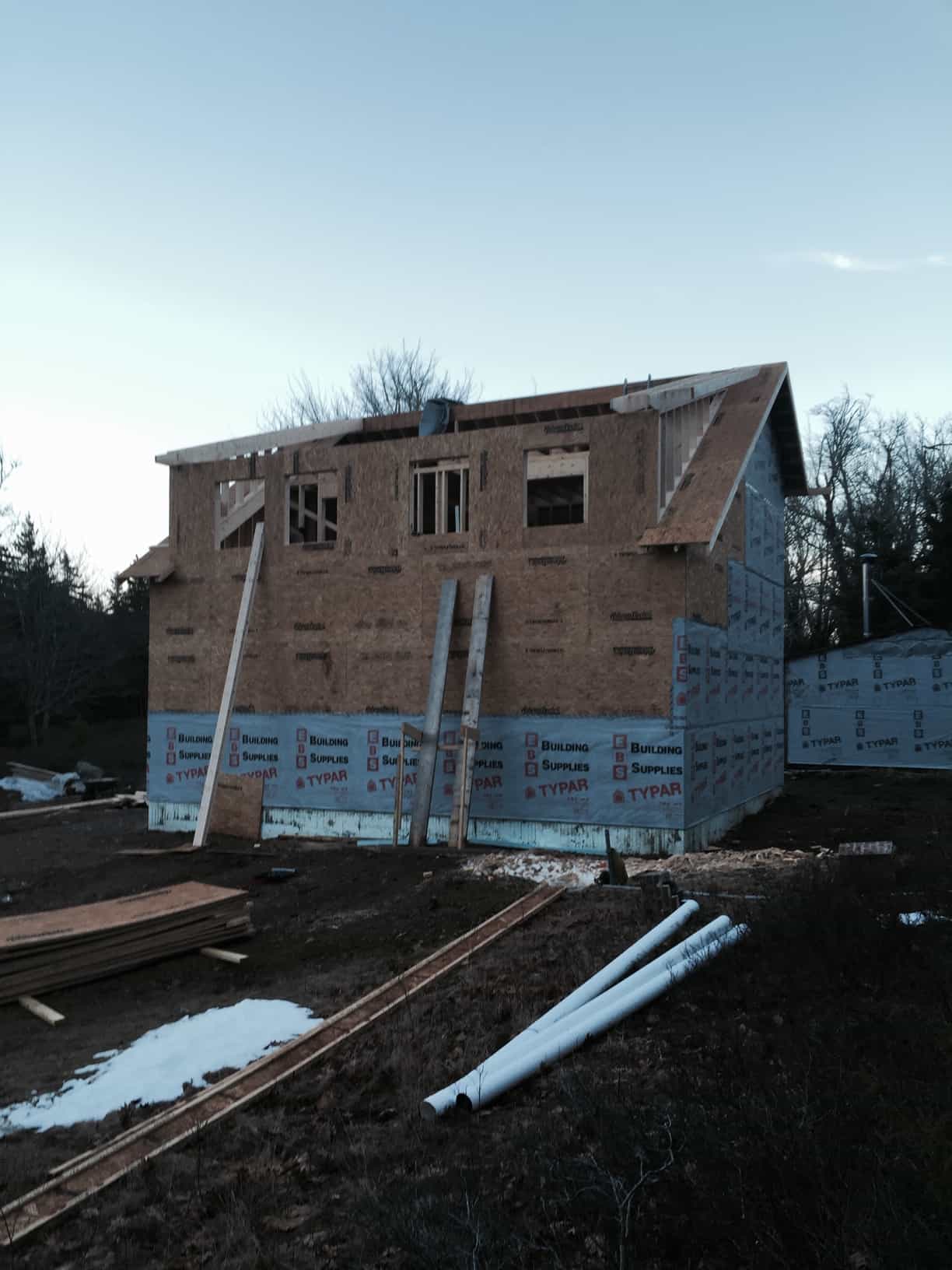New custome home framing in Maine