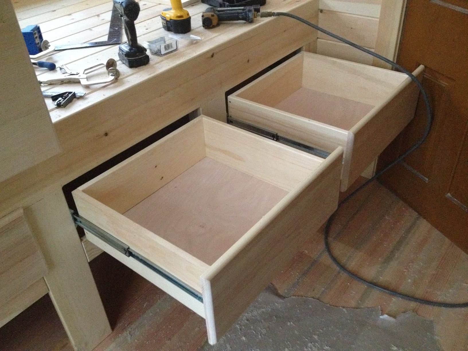 Wood drawers
